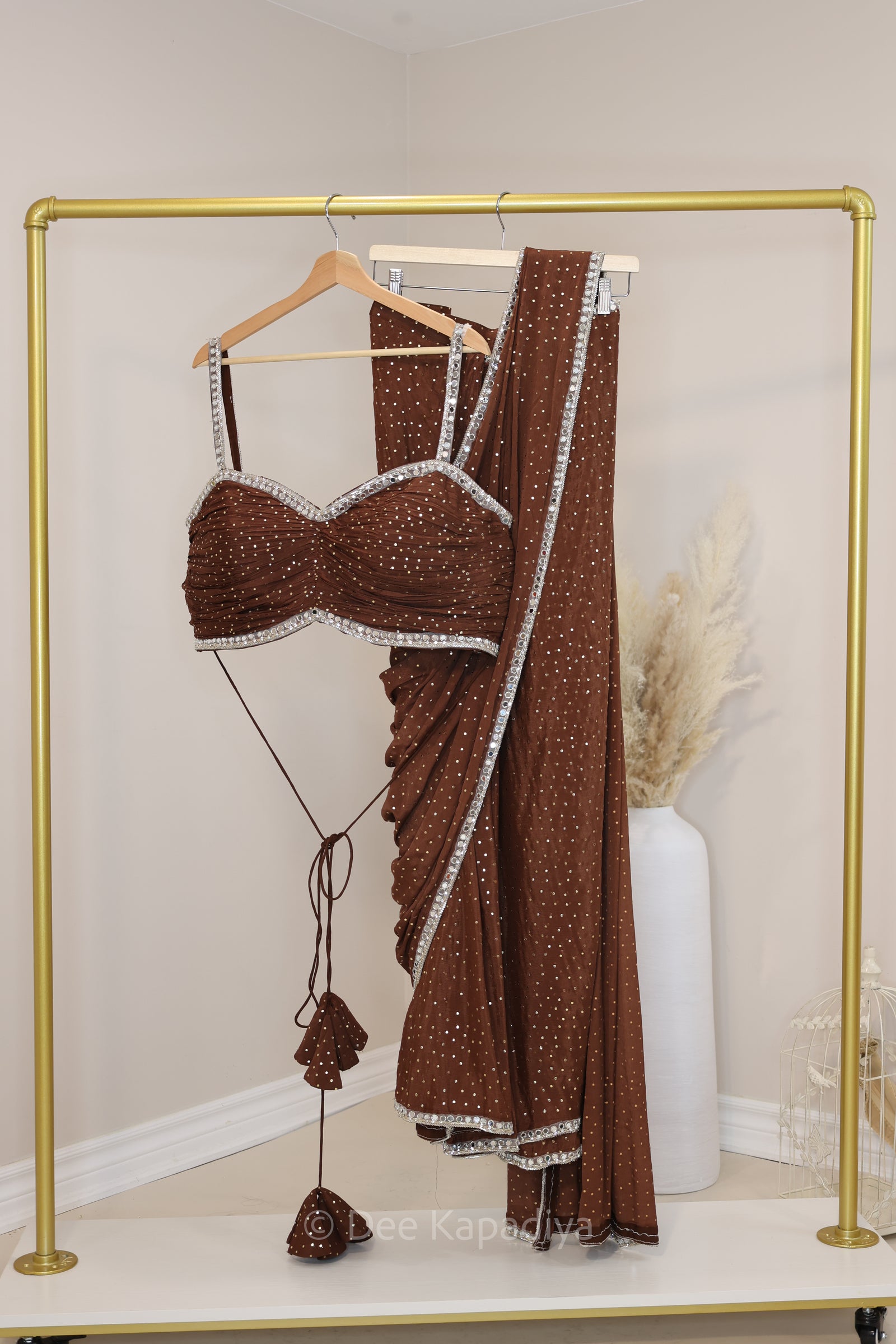 pre-draped and pre-pleated modern contemporary saree indian designer trendy  fashion