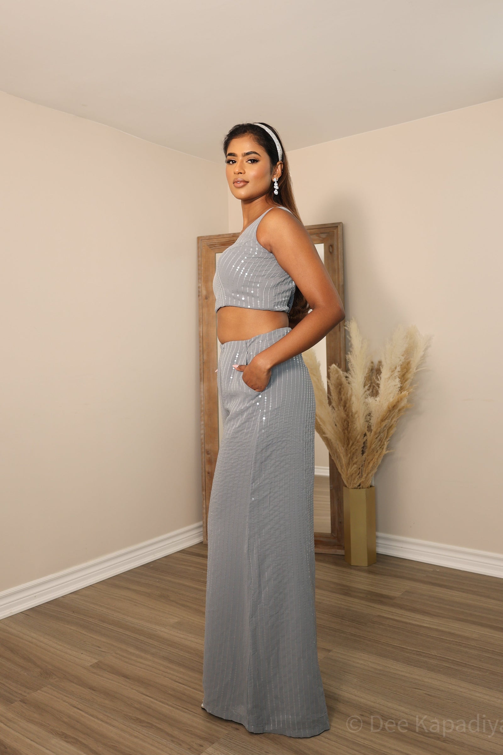 TARA PALAZZO SET GREY