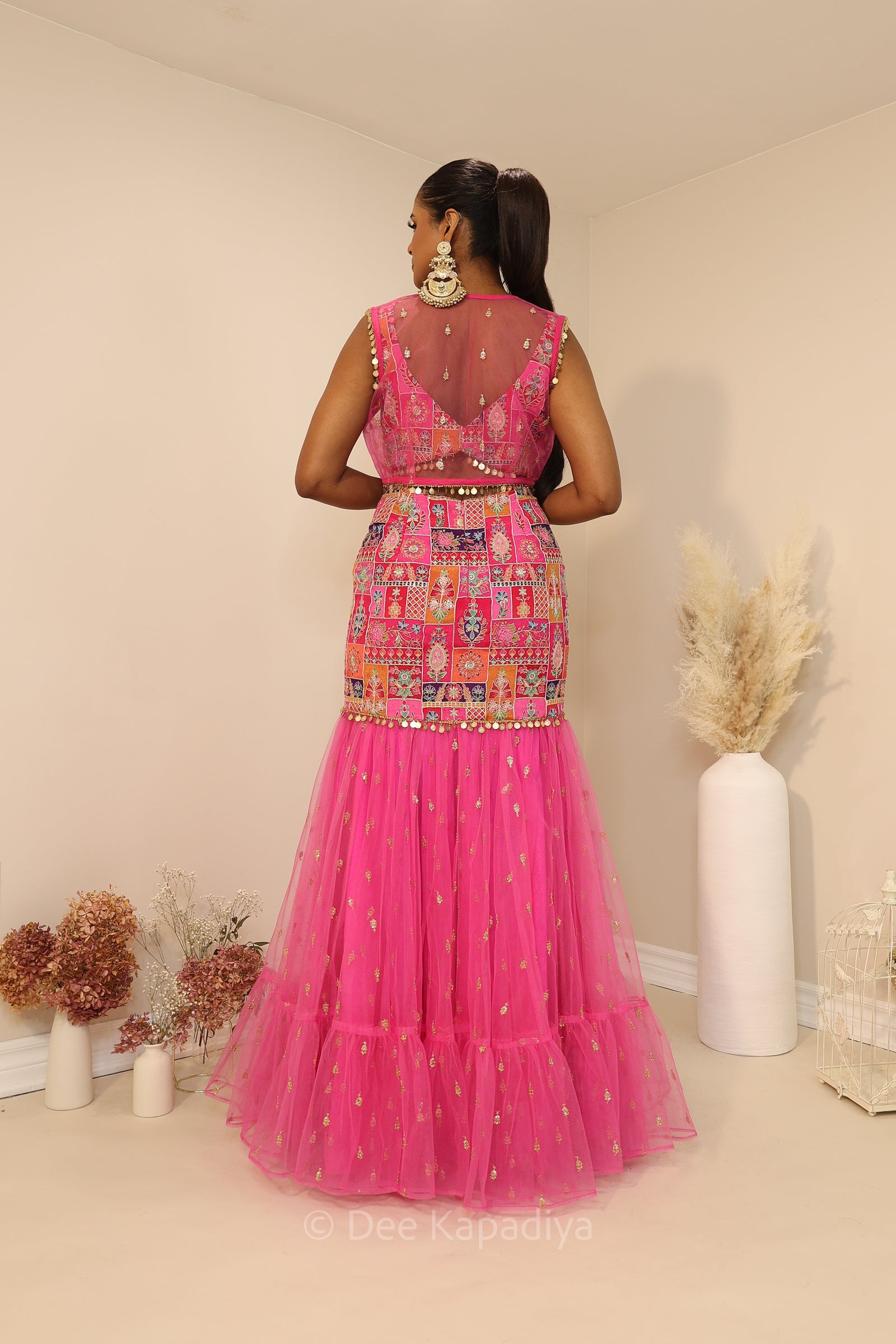Simran from DDLJ, Hot pink corset mermaid lehenga set perfect for mehendi, sangeet, fiesta, bridal shower or welcome dinner