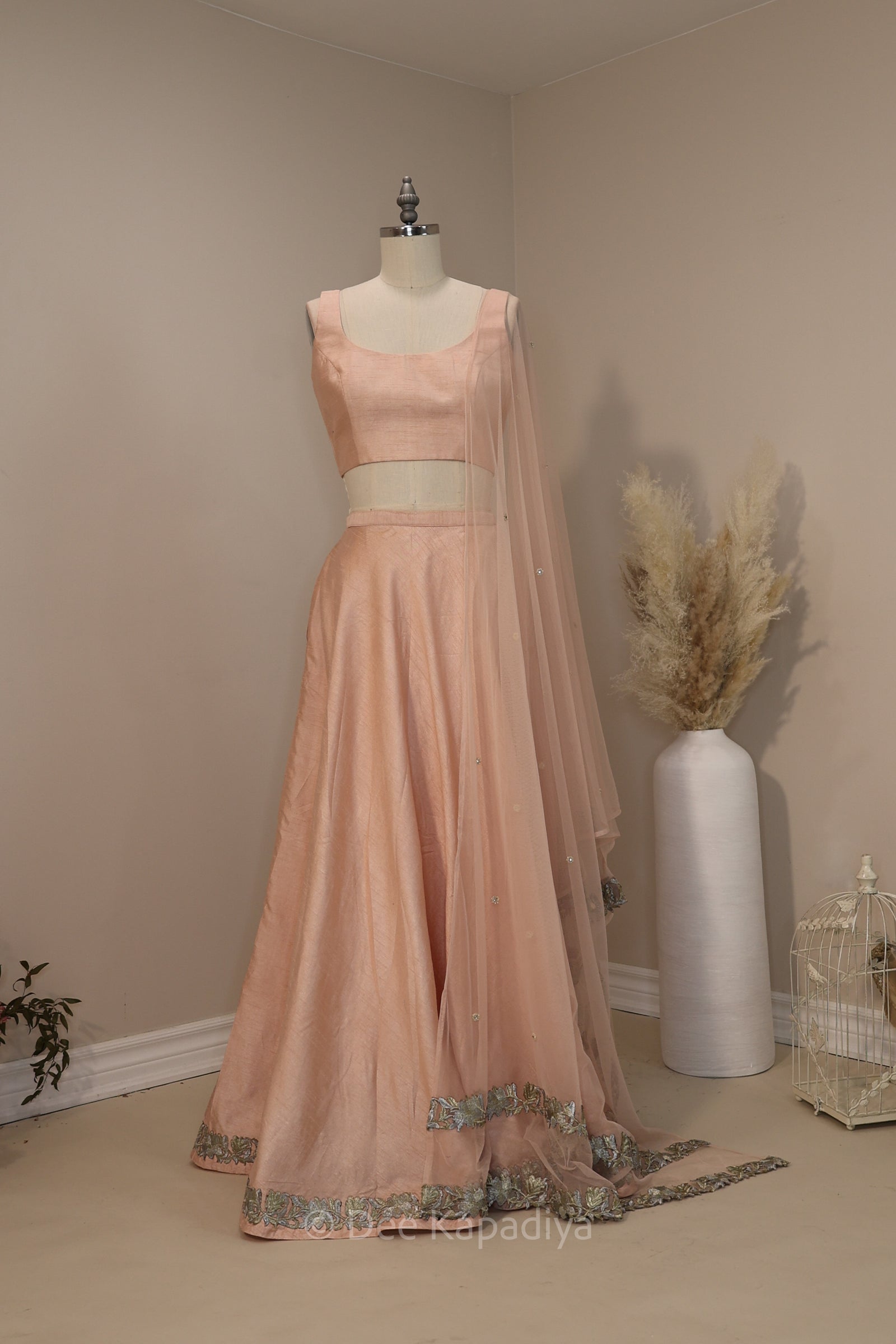 DUA BLUSH LEHENGA SET - perfect for wedding guest in classic style and versatile lehenga. Designer wear, trendy designs.