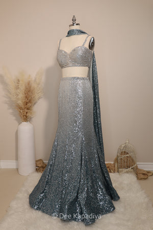 A WHOLE LEWK MERMAID LEHENGA SET with POWER CROPTOP