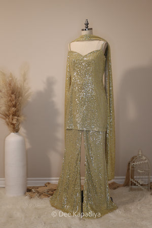 FELT CUTE BELL BOTTOM SET with KURTA