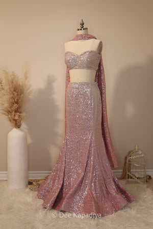 A WHOLE LEWK MERMAID LEHENGA SET with POWER CROPTOP
