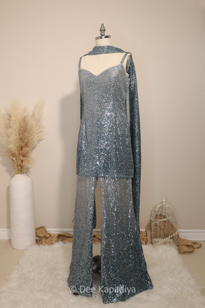 FELT CUTE BELL BOTTOM SET with KURTA
