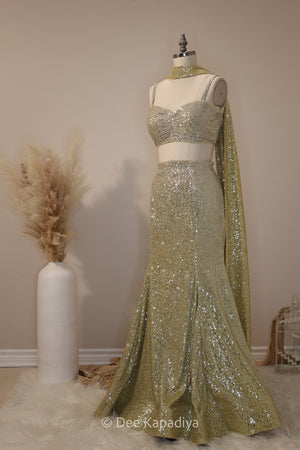 A WHOLE LEWK MERMAID LEHENGA SET with POWER CROPTOP