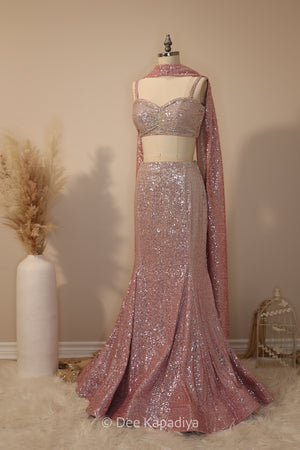 A WHOLE LEWK MERMAID LEHENGA SET with POWER CROPTOP