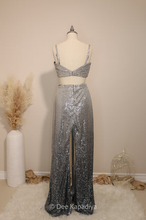 FELT CUTE BELL BOTTOM SET with POWER CROPTOP