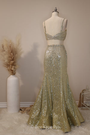 A WHOLE LEWK MERMAID LEHENGA SET with POWER CROPTOP