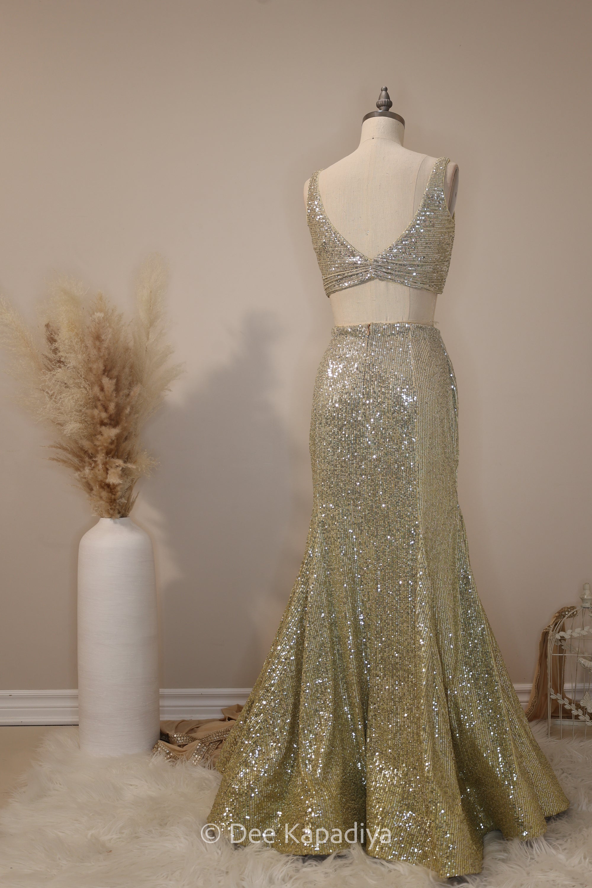 ombre sequin modern indian wear, indowestern, mermaid lehenga, bellow bottom, ruched readytowear saree, in butter yellow, bubblegum pink, celestial blue and quartz grey, cocktail, afterparty, red carpet, wedding reception guest