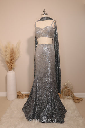 A WHOLE LEWK MERMAID LEHENGA SET with POWER CROPTOP