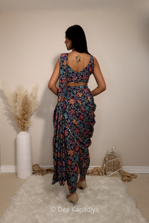 MALLIKA DHOTI SET HENNA SB BACK