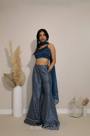 NAKHRA GHARARA SET with PATAKA CROPTOP