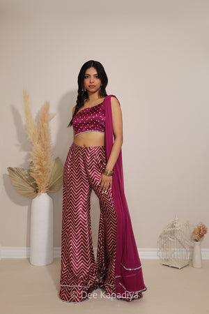 NAKHRA GHARARA SET with PATAKA CROPTOP