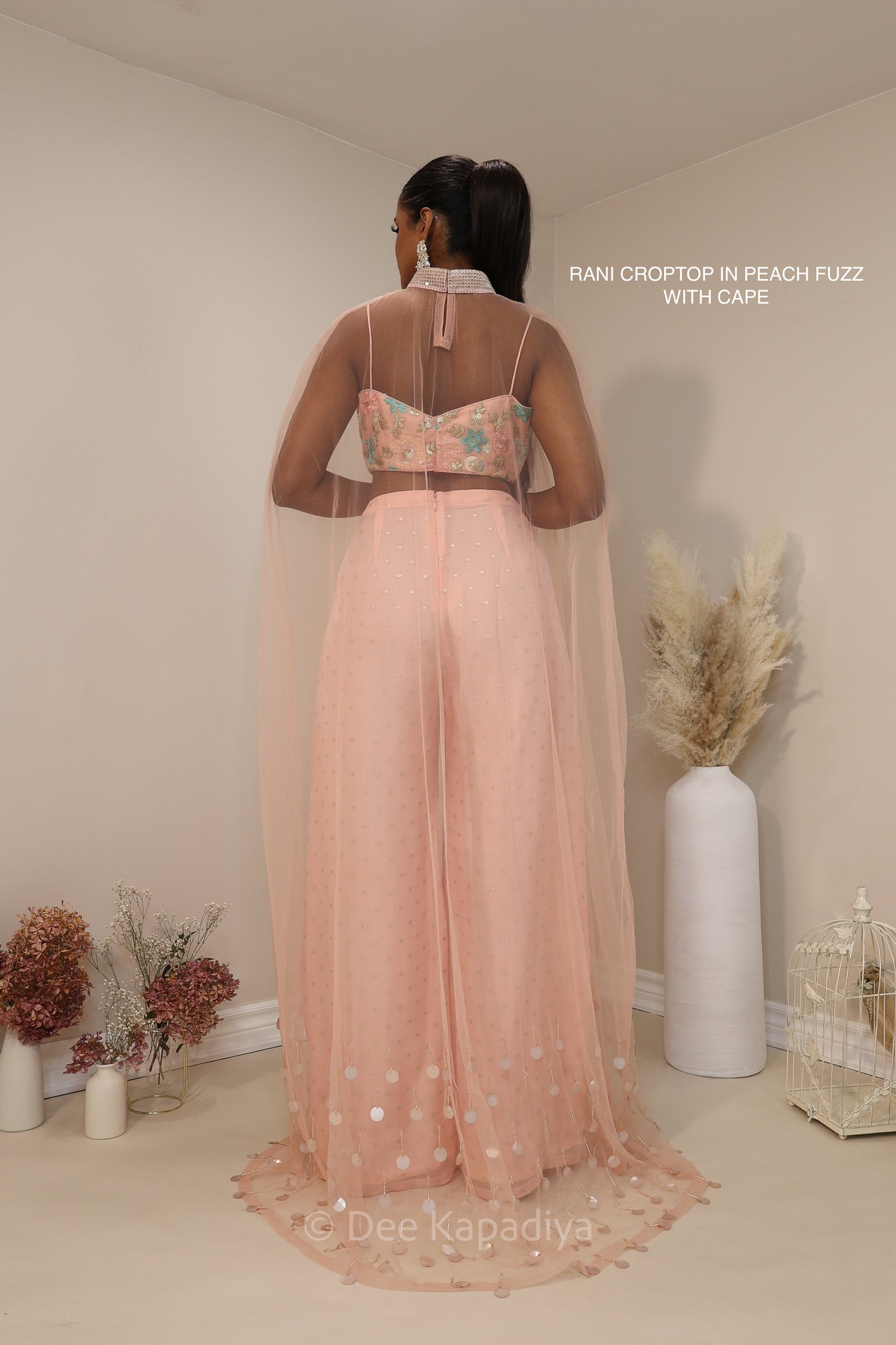 seafoam blue and peach fuzz colour modern indian wear