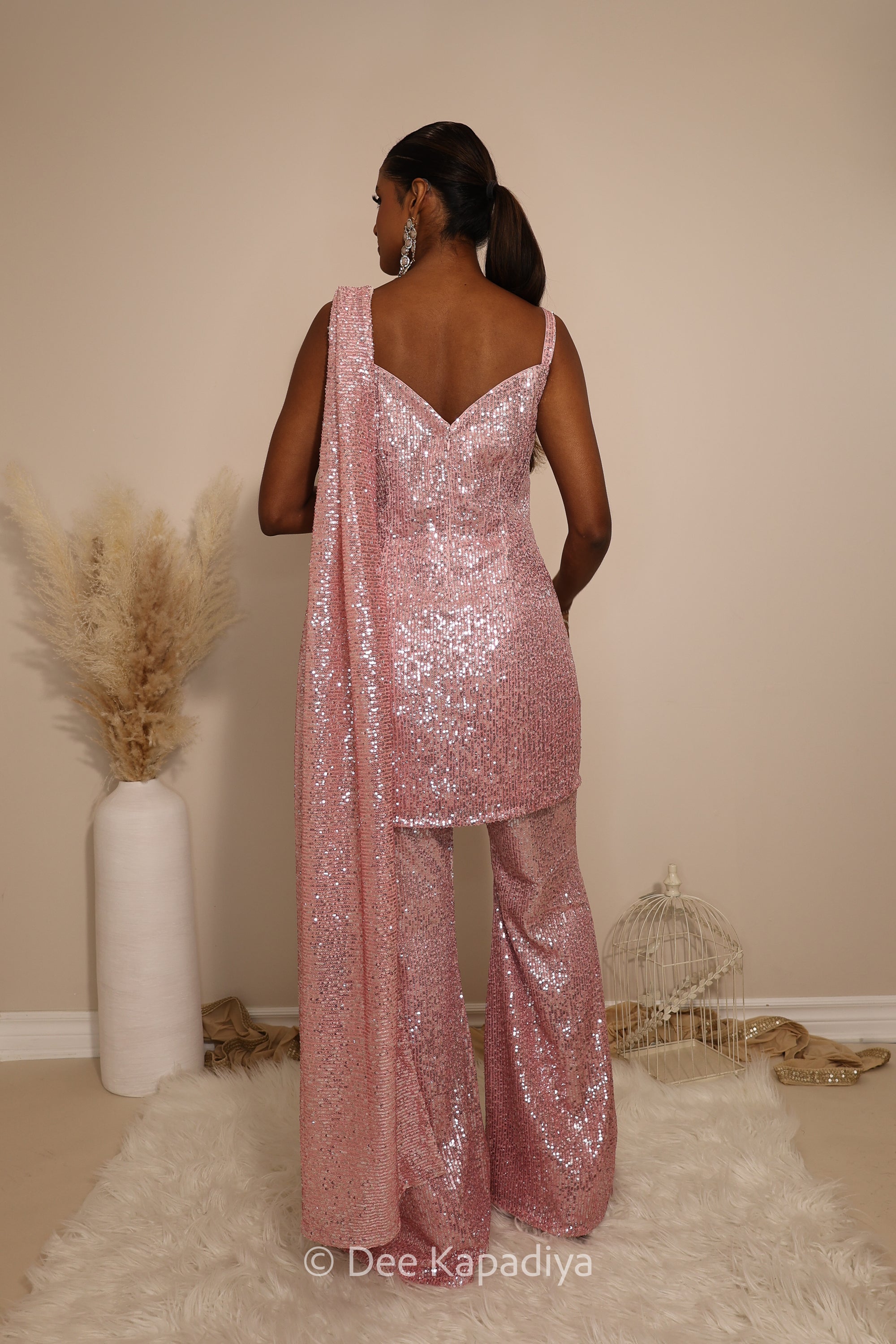 ombre sequin modern indian wear, indowestern, mermaid lehenga, bellow bottom, ruched readytowear saree, in butter yellow, bubblegum pink, celestial blue and quartz grey, cocktail, afterparty, red carpet, wedding reception guest