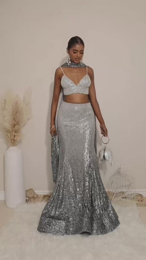A WHOLE LEWK MERMAID LEHENGA SET with LEWK BRALETTE