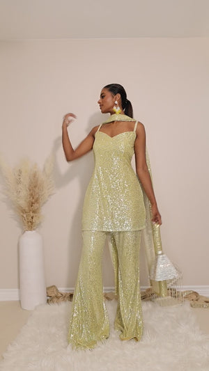 FELT CUTE BELL BOTTOM SET with KURTA