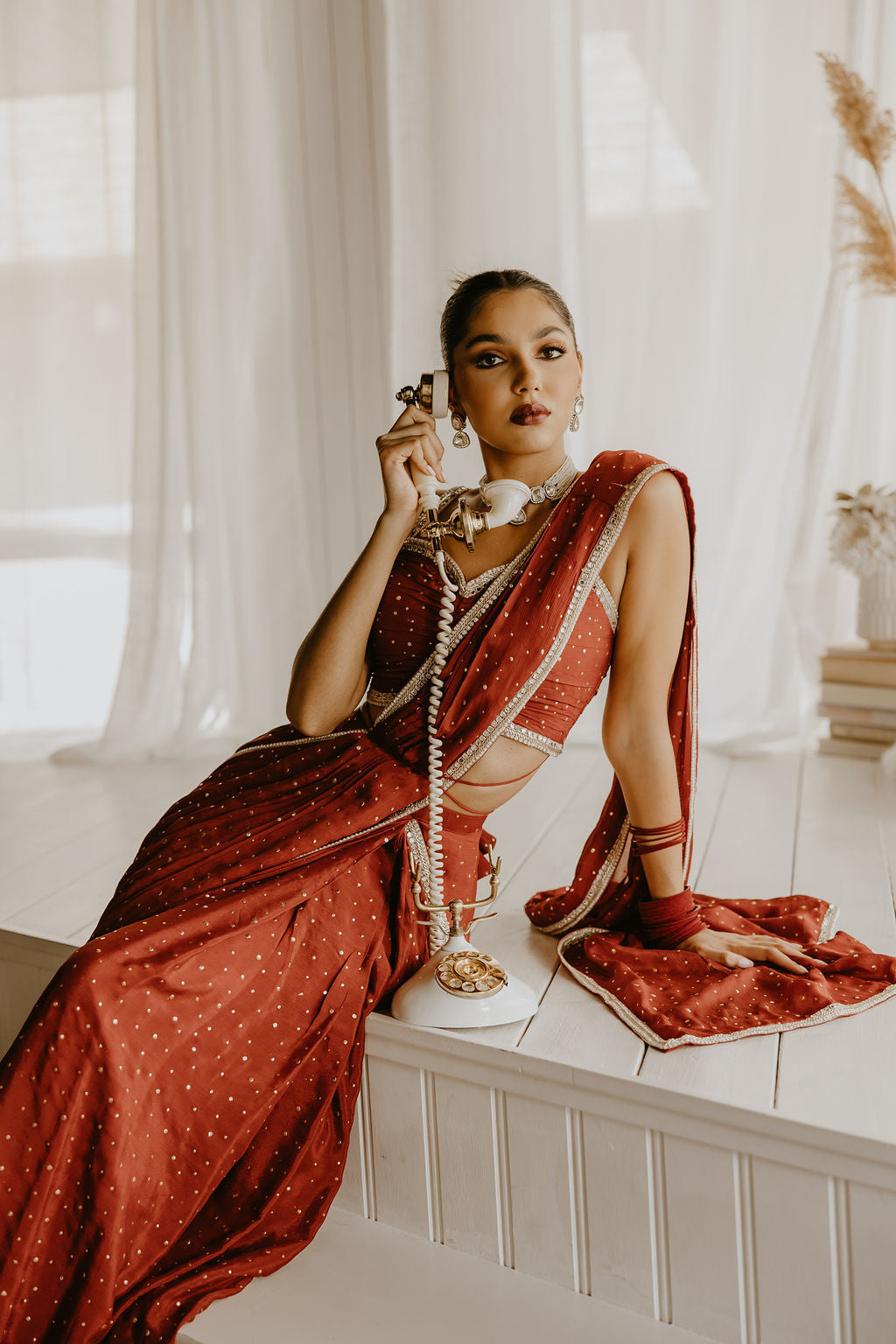 pre-draped and pre-pleated modern contemporary saree indian designer trendy  fashion